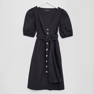 NWT French Connection black button through belted dress